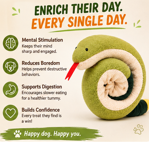 Snake Snuffle Toy — for Happy, Busy Dogs